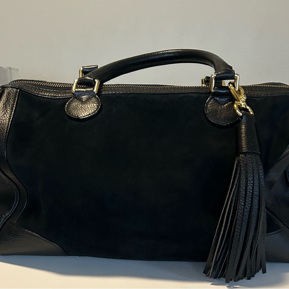 Banana Republic Black Suede leather Boston Bag💐